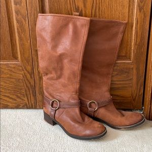 Lucky Brand Leather Knee High Riding Boots